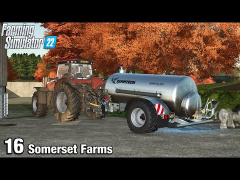 SPREADING GRASSLAND WITH COW SLURRY - Farming Simulator FS22 Somerset Farms Ep 16