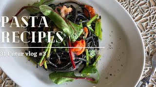 【簡単パスタ2品】一人ごはん/サーモンとネギのクリームパスタ/トマトとクレソンのアンチョビパスタ