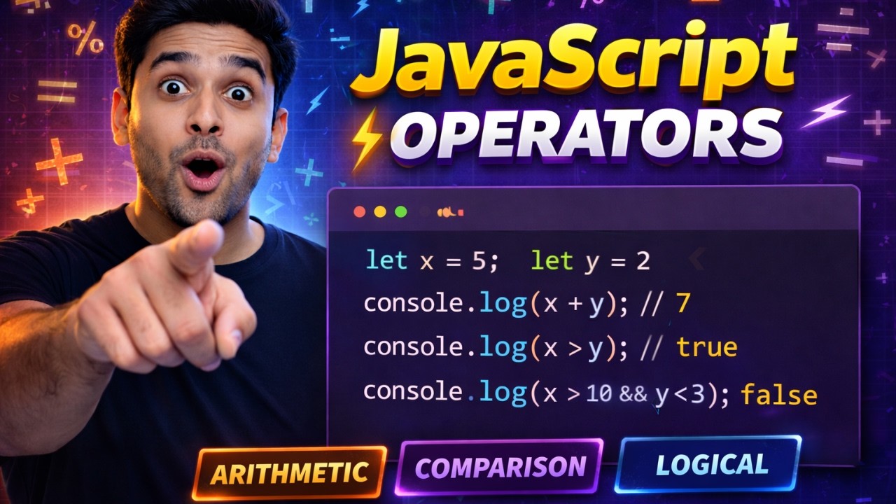 JavaScript Programming Part 2 | Operators | Full Course for Beginners