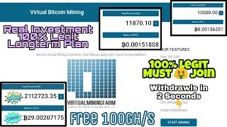 Virtualmingfarm Free 100Gh/s power || Longterm investments|| 100% Legit