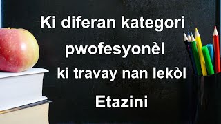 DIFERAN KATEGORI PWOFESYONEL KAP TRAVAY NAN EDIKASYON