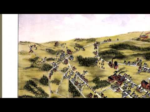 Taunton Massachusetts 1875 Panoramic Bird's Eye View Map 6867