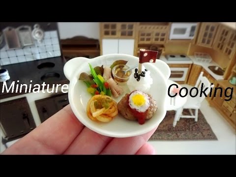 Miniature Cooking #45 ミニチュア料理 『Kids' lunch A-お子様ランチA- Hamburger steak & Spaghetti- ハンバーグ＆スパゲティ』 Video