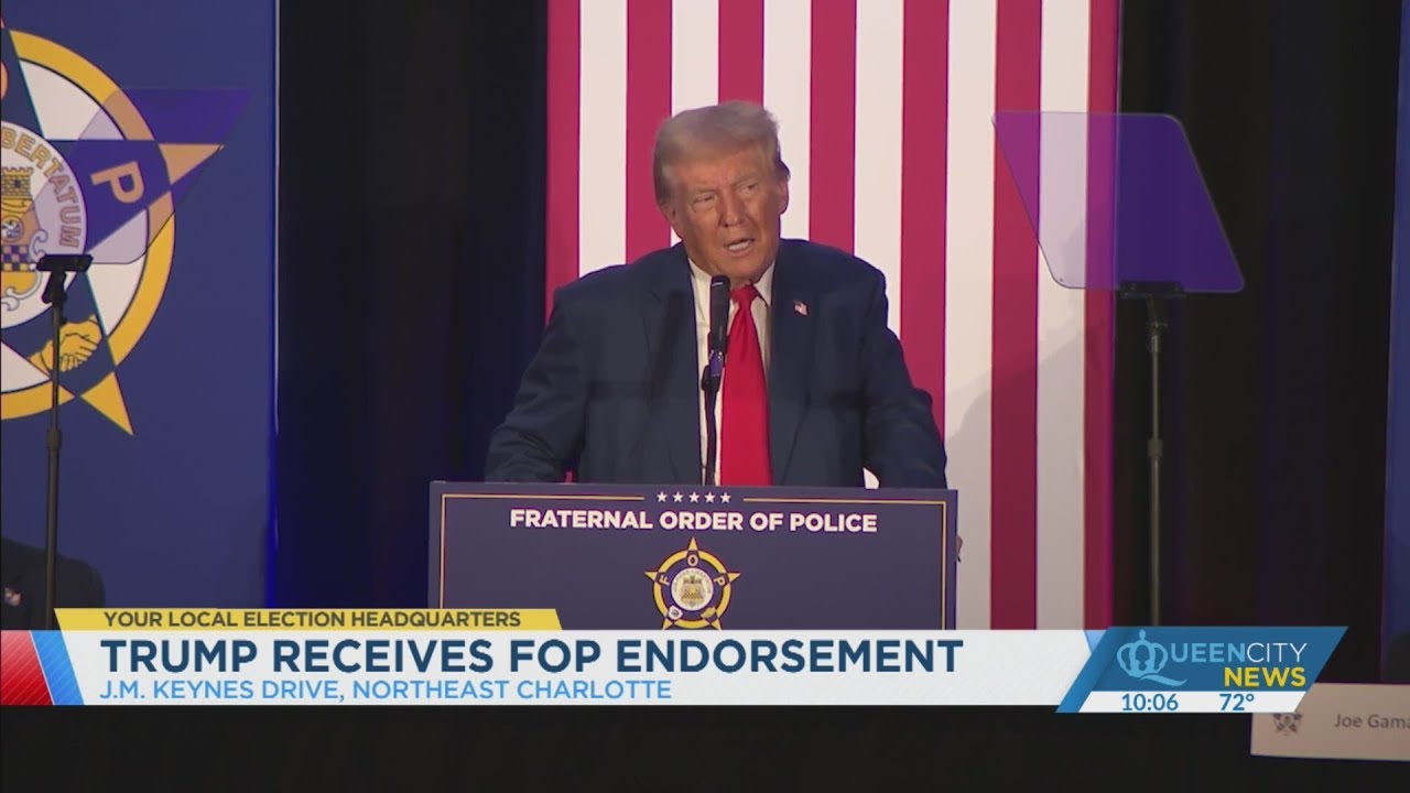 Trump accepts FOP endorsement, speaks at Charlotte event