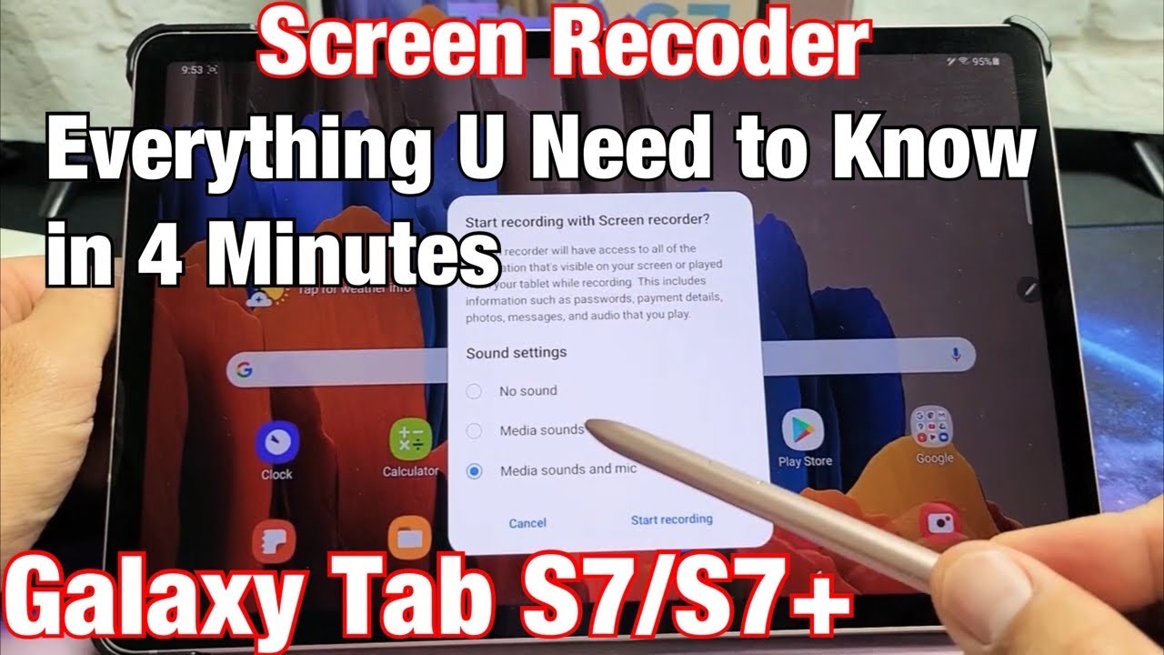 Galaxy Tab S7/S7+: How to Use Screen Recorder (Everything U Need to Know in 4 Minutes)