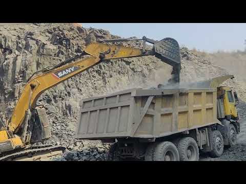 Reclamation Of An Old Quarry With Caterpillar Equipment - Interkat SA, Sany excavator working