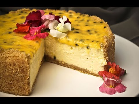 How to Make a Delicious No-Bake Yogurt Cheesecake with Passion Fruit Toppings Easy Recipe!