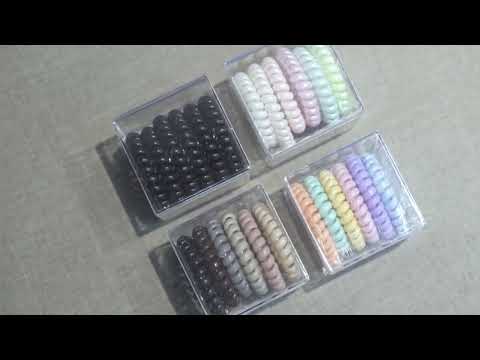 Gambar Ataru Ikat Rambut Spiral Dengan Kotak Set 6 pcs - Mix