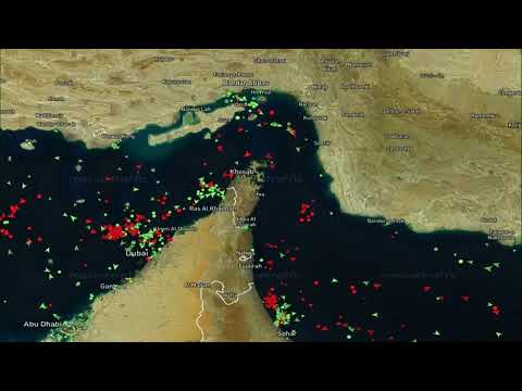 Vessel tracker showing Strait of Hormuz