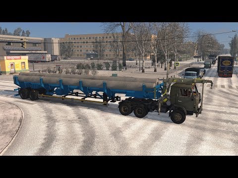 ETS2 KamAZ 5410 + RusMap + RGM + Heavy Winter: Petrozavodsk (RUS) - Medvezhyegorsk (RUS)