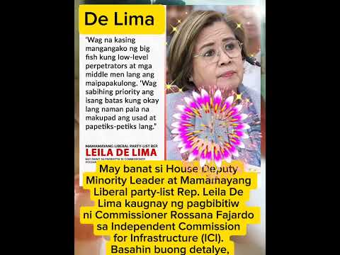 May banat si House Deputy Minority Leader at Mamamayang Liberal party list Rep Leila De Lima#news