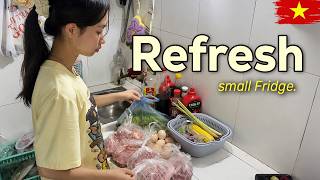 Decluttering my Fridge & a Week of Groceries for under $10 | Living alone in Vietnam Vlog🇻🇳