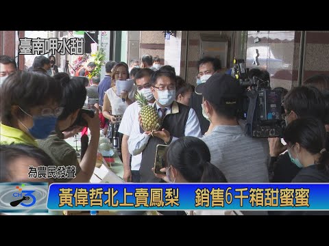 為農民發聲 黃偉哲北上賣鳳梨 銷售6千箱甜蜜蜜