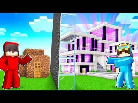 Nico vs Cash MANSION House Battle In Minecraft!