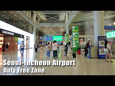 Seoul-Incheon Airport Duty Free Shopping and Boarding Area | 4K Walking Tour