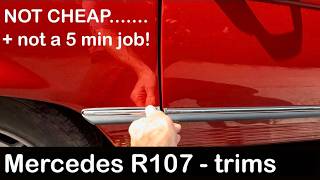 Mercedes R107: Montaż listew (prawidłowo) i gdzie kupić.