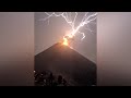 Wild video shows lightning strike hit erupting volcano