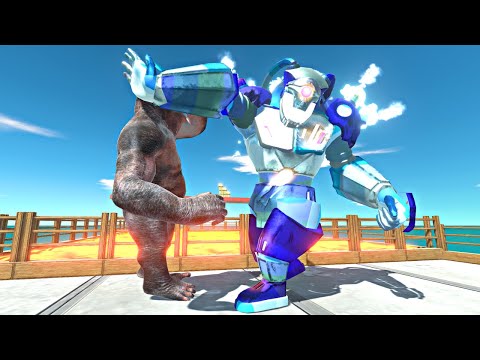 Ice Metal Goro vs Mutant Primates on Hell Bridge - Animal Revolt Battle Simulator
