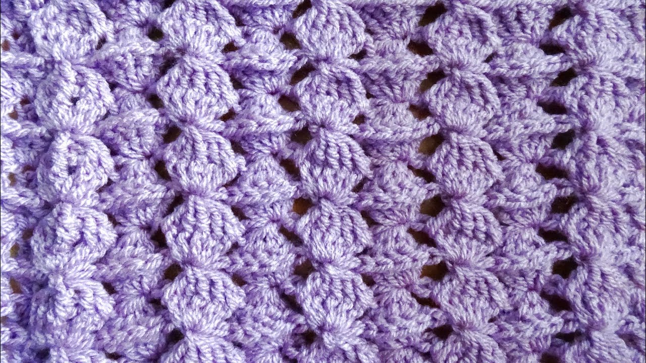 Crochet Stitch: Textured Crochet Stitch - Right Handed Tutorial #crochetstitch #crochetshells
