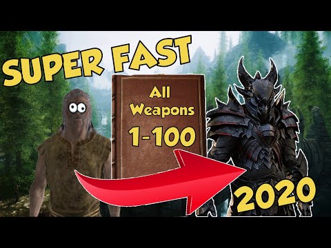 How to level up EVERY Weapon type in Skyrim in 2024 // Super Fast- Bows // Two-Handed // One Handed