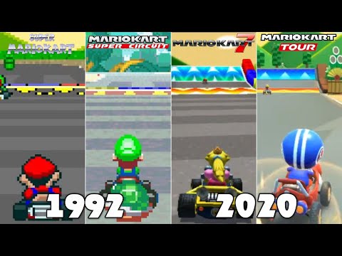 Evolution Of SNES Mario Circuit 2 Course In Mario Kart Games [1992-2020]