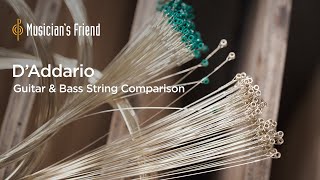 Video thumbnail for D'Addario Electric Guitar and Bass String Comparison - Flat Wound vs. Half Round vs. Round Wound by Musician's Friend