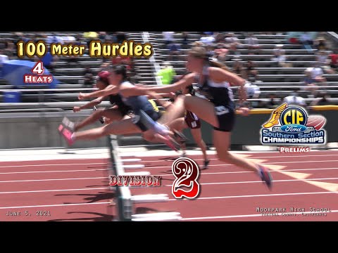 2021 TF - CIF-ss Prelims (D2) - 100 Hurdles (Girls, 4 Heats)