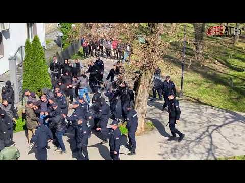 SRB: FK Borac 1926 Čačak - GFK Sloboda Užice [Riots?]. 2025-04-06