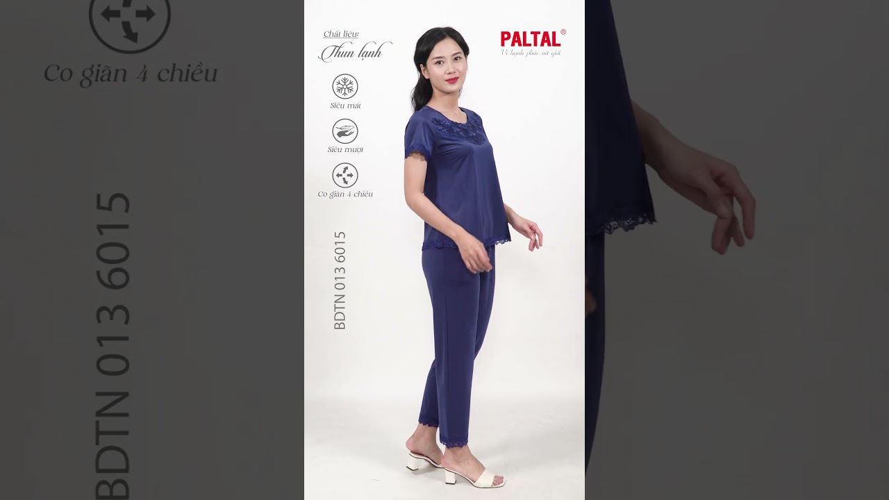 Set đồ bộ nữ kiểu quần dài tay ngắn chất thun lạnh siêu bền 013p 6015