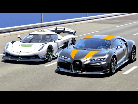 Bugatti Chiron Super Sport 300+ vs Koenigsegg Jesko - Drag Race 20KM