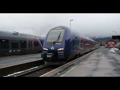 SJ Nord Train on Stjørdal station, Norway.  Lumix s5 mk ii + sigma mc21 + canon 24-70