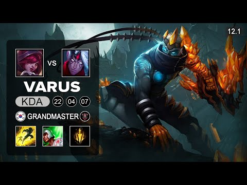 Varus ADC vs Xayah - KR Grandmaster - Season 12 Patch 12.1