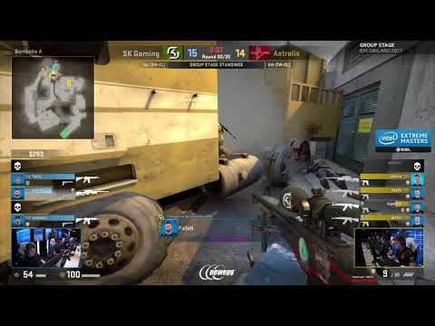 SK Gaming vs Astralis Last Second Clutch to Force OT (Overpass IEM Oakland 2017 Group)