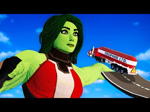 We Crashed Trucks into Massive She Hulk (Teardown Multiplayer)