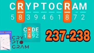 CRYPTOGRAM Word Logic Puzzles level 237 238