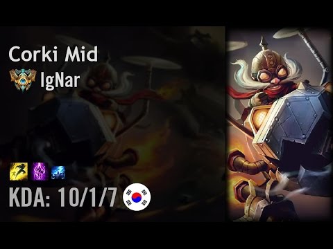 Corki Mid vs Karma - IgNar - KR Challenger Patch 6.8