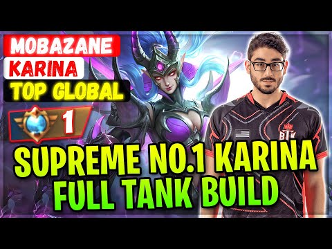 Supreme No.1 Karina Full Tank Build [ Top Global Karina ] MobaZane - Mobile Legends Gameplay Build