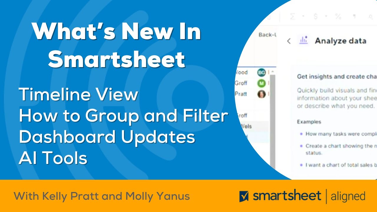 What's New in Smartsheet  | Timeline View - How to Group and Filter | Dashboard Updates | AI tools