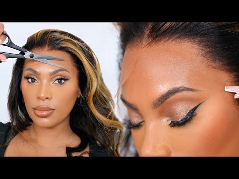 Part of a video titled HOW TO CUT LACE OFF YOUR WIG LIKE A PRO - YouTube