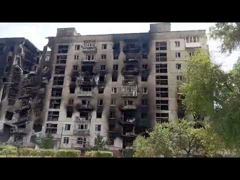 Северодонецк по улицам города (шоссе Строителей 21, 23, 25, СТКЭ). Июль 2022.