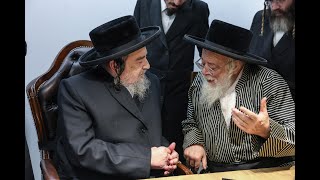 האדמו''ר מתולדות אהרון בביקור אצל רבי יעקב מאיר שכטר בצפת