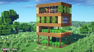 ⚒️Minecraft : How To Build a Survival for Beginners: Wooden House - 마인크래프트 건축, 마크 집짓기, 마크 나무집
