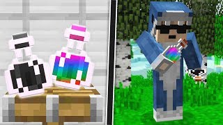 ENCHANTING RAINBOW STEVE AND EVIL STEVES POWER POTION IN MINECRAFT!
