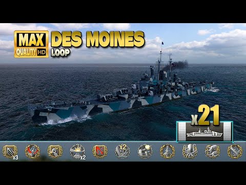 Cruiser "Des Moines": Excellent play on map Loop - World of Warships
