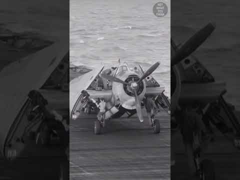 Pushing an aircraft off the carrier