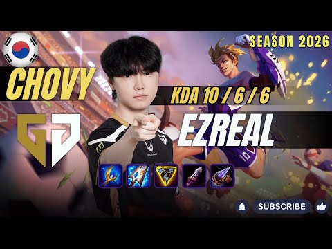 GEN Chovy EZREAL vs ASHE ADC - Patch 26.1 KR Ranked | lolrec