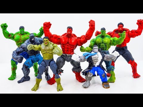 Avengers Hulk Smash Toys Collection~! Incredible Hulk, Grey Hulk, Red Hulk Battle Superhero Toy~!