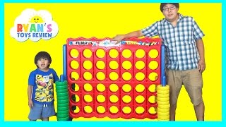 GIANT CONNECT 4 FAMILY GAME NIGHT Life Size Toys for Kids Surprise Eggs Opening Marvel Shopkins