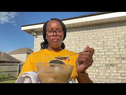 Cooking manish water / goat soup outside