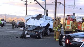 Fatal Bus Crash / Santa Clarita   RAW FOOTAGE